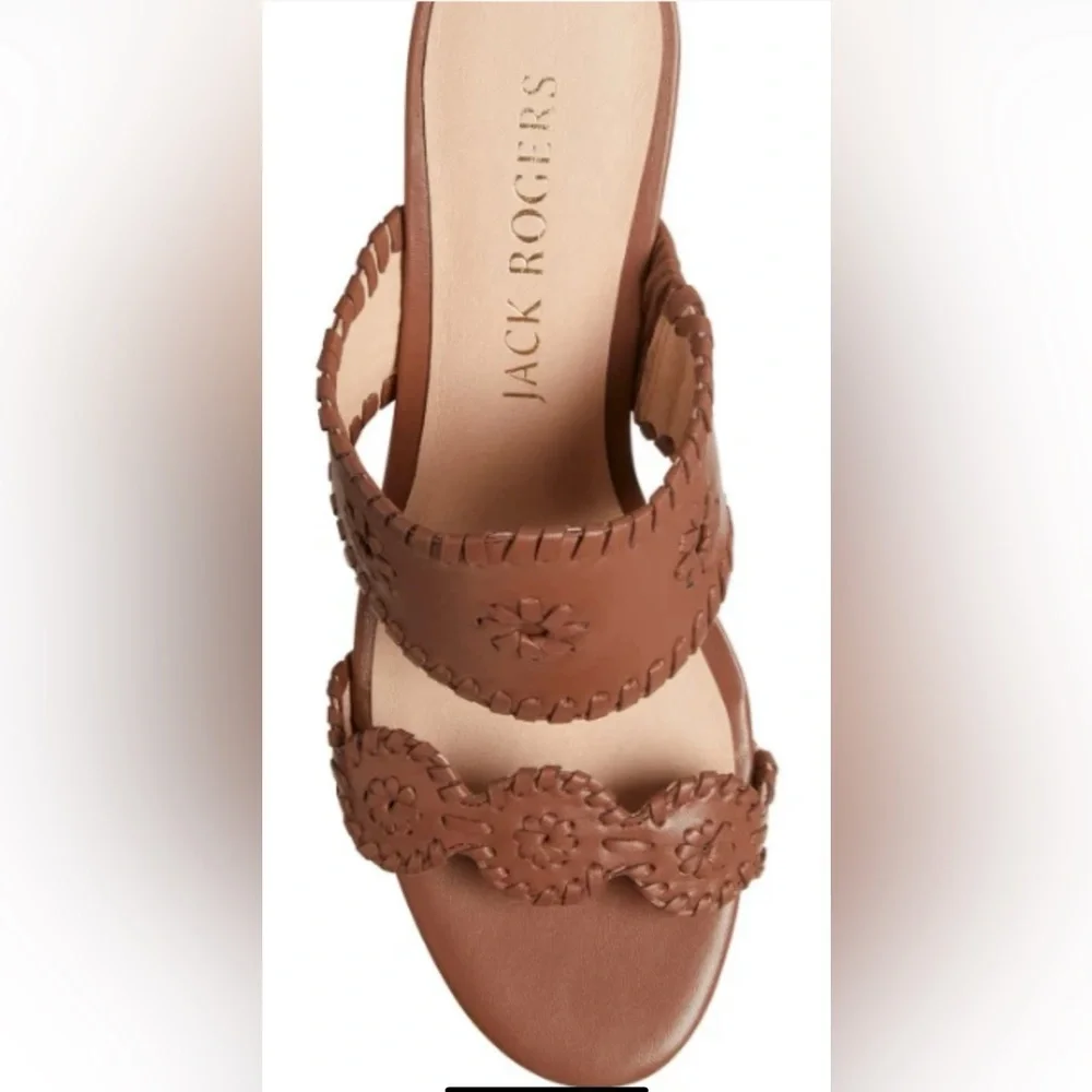 Jack Rogers Caroline Leather Wedge Sandals‎ Size 9.5M